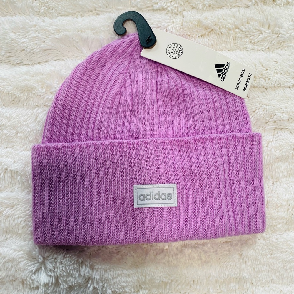 Adidas Purple Lilac Folded Cuff Beanie Hat